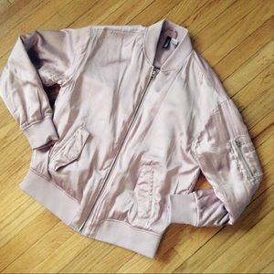 H&M bomber jacket in dusty rose, size 8